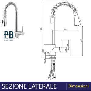 Mitigeur d'évier chromé à levier unique avec ressort et outil de tournage de douche extractible - Product Image 5