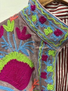 Unisex Spring <b>Jacket</b> Ethnic Luxury Outerwear Suzani Boho Coat Indian Suzani Embroidery <b>Velvet</b> <b>Jacket</b> for Spring Wardrobes - Product Image 3