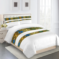 Parure de lit complète Saba Telet de style éthiopien et érythréen, housse de couette pour lit simple ou double et 2 taies d'oreiller