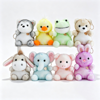 Mini porte-clés en peluche animal, pendentif mignon Husky, grenouille, éléphant, jouet en peluche, porte-clés en gros, peluches douces Kawaii, accessoires pour sacs d'école