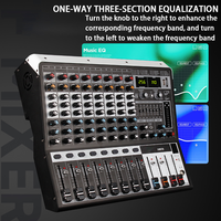 Consola Mezcladora de Audio Profesional AMX8 de 8 Canales con 99 Efectos DSP y Bluetooth para Transmisión en Vivo, Podcast y Estudio