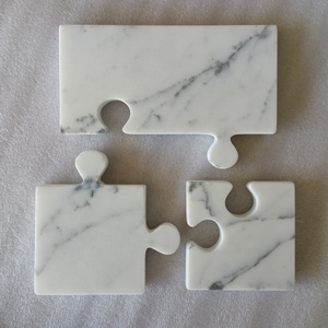 Italiana Carrara-posavasos de mármol blanco, posavasos de corazón grande y pequeño - Product Image 5