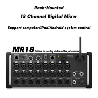 Console numérique Paulkitson 18 canaux MR18 pour équipement de scène, système audio PA, mixeur DJ, console numérique en métal