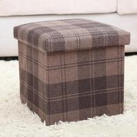 Tissu en lin Table basse Cube pliant organisateur stockage pouf banc repose-pieds tabouret