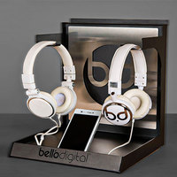 Support d'affichage pour casque audio en acrylique personnalisé avec couleur et logo, support pour casque de jeu avec organisateur de câbles, montage facile