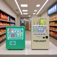 Distributeur automatique mural sans personnel pour snacks, boissons et cigarettes, petit modèle de comptoir, avec éclairage sur les quatre côtés