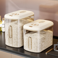 Boîte de rangement pour riz, boîte de stockage de céréales scellée, boîte de rangement alimentaire transparente, boîte de rangement pour riz anti-humidité avec couvercle