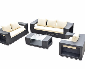 Conjunto de Sofá de Jardim em Rattan de Alta Qualidade com Puff, Móveis para Pátio, Quintal, Villa, Sofás Seccionais para 5 Pessoas - Product Image 4