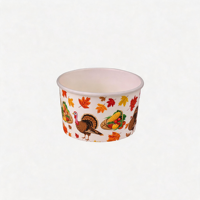 Vente en gros de bols à crème glacée biodégradables imperméables avec impression personnalisée, motif personnalisé, logo couleur, recyclables, en papier à paroi simple, 3-12 oz