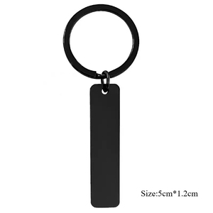 Nhà Máy Bán Buôn Của Thép Không Gỉ Hình Chữ Nhật Móc Khóa Với Logo Laser In Logo Trống Keychain Quảng Cáo Chữ - Product Image 4