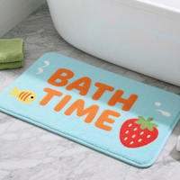 Tapis de bain en forme de poisson mignon bleu clair, doux, floqué, absorbant, antidérapant, tapis de sol de dessin animé pour salle de bain, décoration de la maison pour enfants