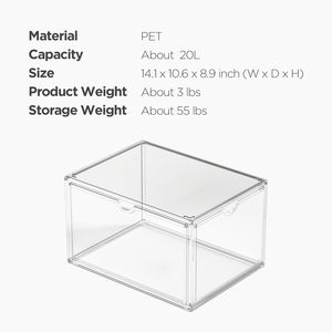 Transparent PP <b>Plastic</b> Glossy Magnetic Foldable Rectangle Multi-use Shoe Storage <b>Container</b> with Drop Side Open Door for Sneakers - Product Image 6