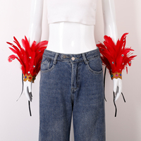 Bracelets de poignet en plumes avec sangle réglable, accessoires pour les mains en plumes, bracelet en plumes pour tenue de fête à thème ou cosplay