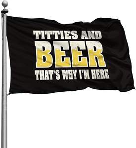 3 x5ft resistenza ai raggi UV Titties birra ecco perché sono qui bandiera per Banner decorativo esterno - Product Image 1
