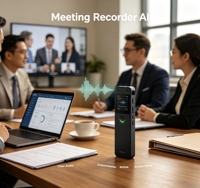 Enregistreur vocal numérique portable avec IA, carte d'enregistrement IA, transcription de la parole en texte, résumé IA, NFC