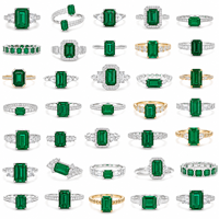 Perhiasan Trendi Terlaris Cincin Wanita Perak Sterling S925 Bertabur Berlian Penuh Safir Merah Muda Moissanite Hijau Mint