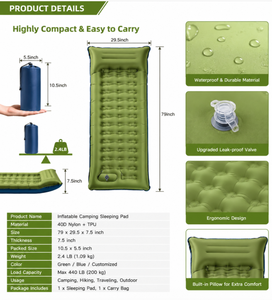 Colchoneta de Camping Ligera, Portátil y Autoinflable de TPU, Colchón Inflable Resistente al Agua <span class=keywords><strong>para</strong></span> <span class=keywords><strong>Verano</strong></span>, Aire Libre, Senderismo y Pernoctaciones - Product Image 6