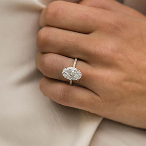 Jovovasmile-Anillo de boda de moissanita para <span class=keywords><strong>mujer</strong></span>, sortija de compromiso de <span class=keywords><strong>6</strong></span> quilates, 9x12mm, corte ovalado híbrido de hielo picado, oro amarillo de 18K - Product Image 1