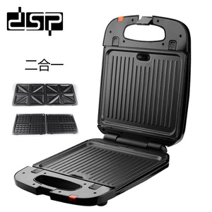 Máquina para hacer sándwiches y gofres 2 en 1 Dsp Dansong, con revestimiento antiadherente, para desayunos, parrilla eléctrica multifuncional - Product Image 1