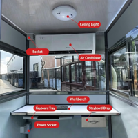 Kiosques de sécurité modulaires portables en acier inoxydable préfabriqués pour l'extérieur, cabines de garde personnalisées, kiosque de paiement des péages