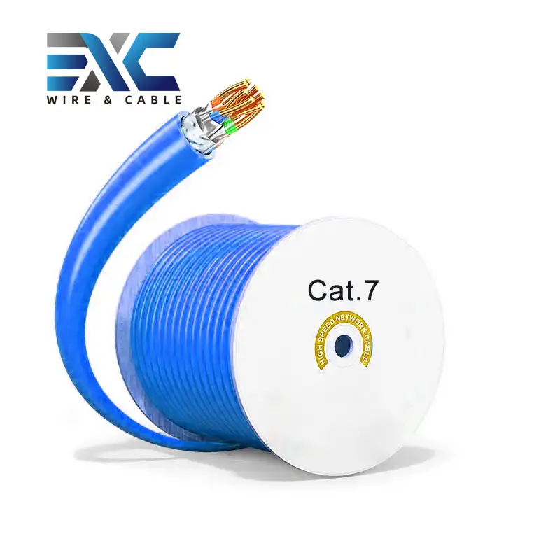 Cable de red Ethernet EXC SFTP CAT7 PVC PE Jacket CAT7 Cable de comunicación de cobre personalizado