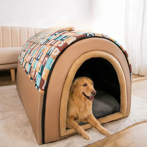 Peluş büyük boy köpek kulübesi Modern dört mevsim Pet ev çıkarılabilir kış kapak ile yaz aylarında altın köpekler iç<span class=keywords><strong>in</strong></span> kış - Product Image 1