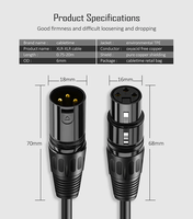 Cavo XLR a XLR a 3 Pin, da Maschio a Femmina, per Microfono, Altoparlante, Mixer, Amplificatore HiFi e Registrazione in Studio