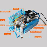 Arrêt automatique 300bar compresseur de plongée sous-marine compresseur d'air portable 100 litres 300 bar compresseur