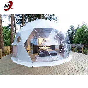 Tenda kubah mewah prefabrikasi berkemah luar ruangan rumah bulat Top pameran dagang tenda liburan atasan bulat untuk dijual