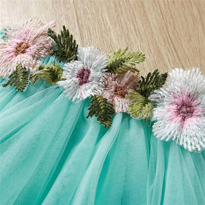 Nuevo Vestido de Princesa Floral Verde de Primera Calidad para Niñas Pequeñas, Trajes para Comprar en Línea en Pakistán - Product Image 4