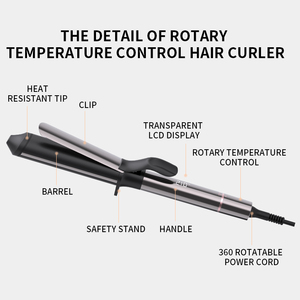 Kang Road Professional 1.5 Inch Double PTC Curling Iron Wand LCD Customized Dual Voltage World Hair Curler Iron Private Label - Product Image 4