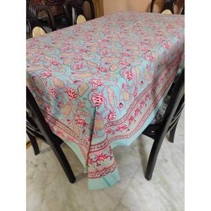 Hand Block Print <b>Round</b> Tablecloh Hand Block Print Sheeting Fabric <b>Table</b> Wear 8 Seater <b>Tablecloth</b> With Border All <b>Round</b> - Product Image 1