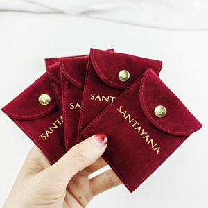 NO 1 Best Received Custom Printed Microfiber Suede Jewelry <b>Envelope</b> Pouch Velvet <b>Gift</b> Jewelry Packaging Bags with logo - Product Image 1