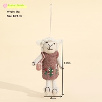 Porte-clés en feutre de laine fait main népalais, en forme de lapin ou d'agneau, style Kawaii, sans rembourrage, ornement, cadeau de Pâques, 31cm-50cm