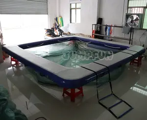 Good price 2024 Yacht Swimming Pool 2m deep mesh Housebaot Inflatable Ocean Pool PVC yacht dock