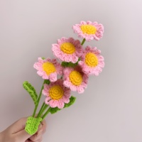 Karangan Bunga Chamomile Rajutan Tangan, Bunga Buatan Realistis, Hadiah Wisuda untuk Pacar, Teman, Dekorasi Rumah