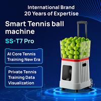 Máquina Lanza Pelotas de Tenis SHAREWELL SW-T7 Pro con Control por Voz IA, Compartición de Datos Remota, 100 Pelotas, Metálica