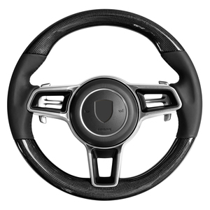 Volante de cuero de fibra de carbono personalizado para Porsche Panamera Cayenne Macan 718 911 918 Taycan Boxster Cayman 991 modelos - Product Image 2