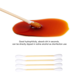 Bastoncini di Cotone Organici a Doppia Punta Grandi e Multifunzionali con Bastoncino in Bambù per Pulizia, Personalizzabili all'Ingrosso - Product Image 2