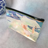 Pochette zippée personnalisée de luxe en PVC transparent dépoli, sachet imprimé de marque, sacs cosmétiques refermables pour brosses à dents et articles de toilette
