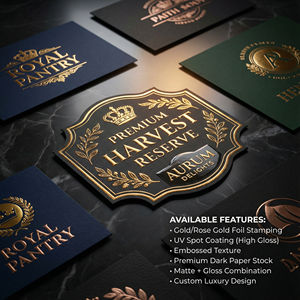 Etiqueta <span class=keywords><strong>de</strong></span> Alimentos Personalizada <span class=keywords><strong>de</strong></span> Lujo con Lámina Dorada, Adhesivo con Relieve y UV para Cajas <span class=keywords><strong>de</strong></span> Regalo <span class=keywords><strong>de</strong></span> Caviar y Trufas - Product Image 3