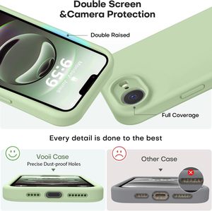 Vooii compatible pour <span class=keywords><strong>iPhone</strong></span> 16e étui 6.1 pouces Matcha Silicone liquide souple anti-rayures étui de téléphone avec mise à niveau de Protection de l'appareil photo - Product Image 3