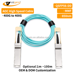 Ytopto สายเคเบิลออปติคอล400g, สายเคเบิลออปติคอลที่ใช้งาน QSFP-DD ความเร็วสูง AOC ทดสอบ100% สำหรับการเชื่อมต่อระหว่างเซิร์ฟเวอร์ความหนาแน่นสูงของซิสโก/อาริสต้า - Product Image 4