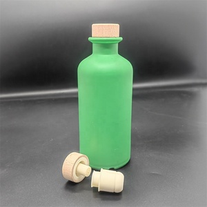 Lujo vacío Round100 200 300ml botella de vidrio bebida para aceite licor jugo vino <span class=keywords><strong>Vodka</strong></span> con Corchos de Bambú - Product Image 2