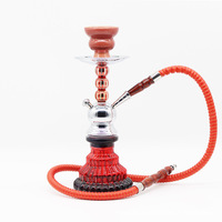 Vente en gros 34cm petite taille simple ou double tuyaux Shisha narguilé ensemble verre Base fête fumer accessoires narguilé à eau