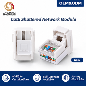 หัวต่อ<span class=keywords><strong>สาย</strong></span>เคเบิล Cat6 <span class=keywords><strong>RJ45</strong></span> Keystone Jack แบบมีสปริง สำหรับระบบ<span class=keywords><strong>สาย</strong></span>เคเบิลแบบโครงสร้าง Gigabit Ethernet LAN - Product Image 5
