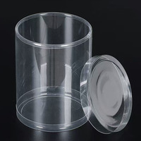 Boîte en plastique cylindrique transparente en PVC certifiée GRS Emballage en plastique de couleur avec impression UV logo personnalisé