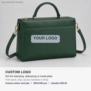 <b>Handbag</b> Structured Mini Satchel PU Leather Women Top Handle Zip Top 23x16cm PVC Free Custom Logo - Product Image 4