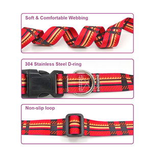 Plaid Pattern Polyester <b>Dog</b> <b>Collar</b> Adjustable Buckle Closure All Seasons Classic Style for <b>Dogs</b> - Product Image 4