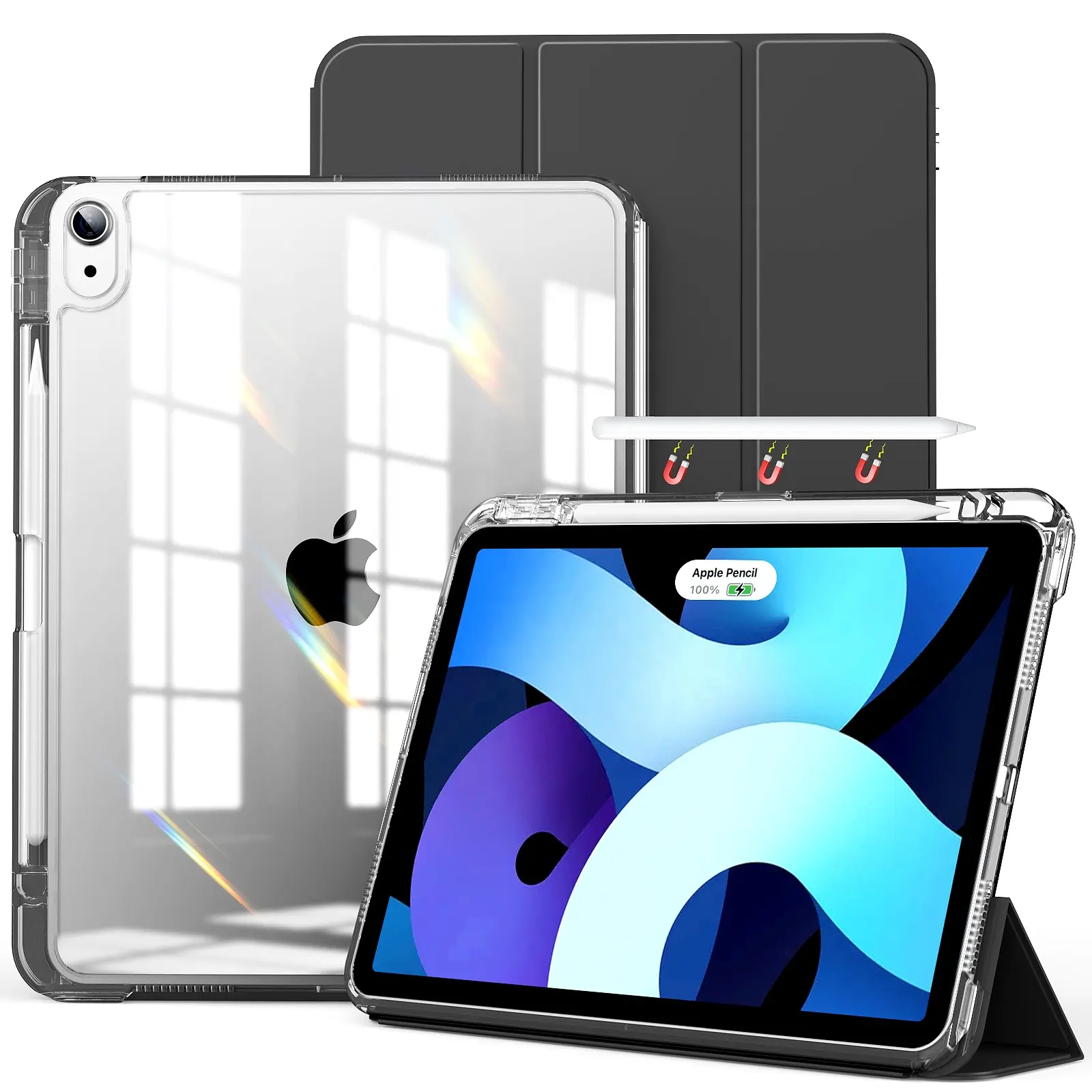 Tri-fold Stand Folio Shockproof Protective Cases Smart Cover for iPad Air 4 5 Gen 10.9 Inch Case